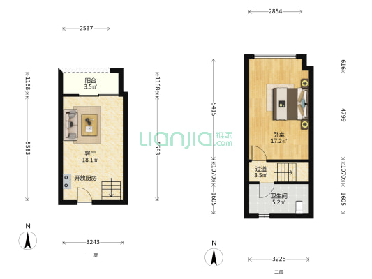 葵花公寓 1室1厅1卫 35平方