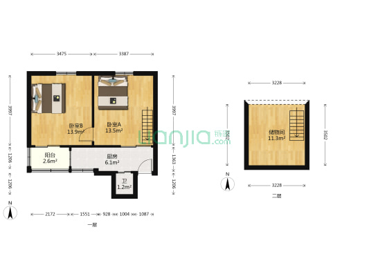 西康新村 2室0厅1卫 43平方
