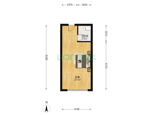 凯通公馆 1室0厅1卫 47平方