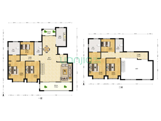 万濠瑜园 6室1厅4卫 256平方