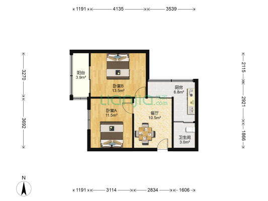 八二新区 2室1厅1卫 60平方