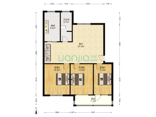 汽贸家属院 3室1厅1卫 126平方