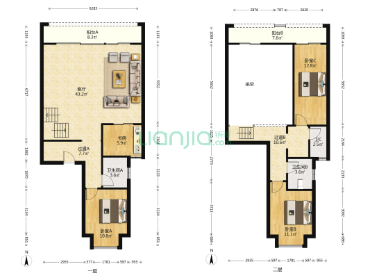 光华安纳溪湖博望山 4室1厅3卫 154平方