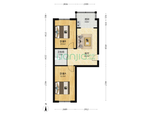 农场新区 2室1厅1卫 63平方