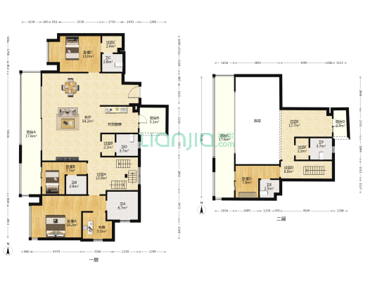 金辉长江铭著 5室1厅6卫 254平方