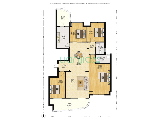 丹阳碧桂园 4室2厅2卫 178平方