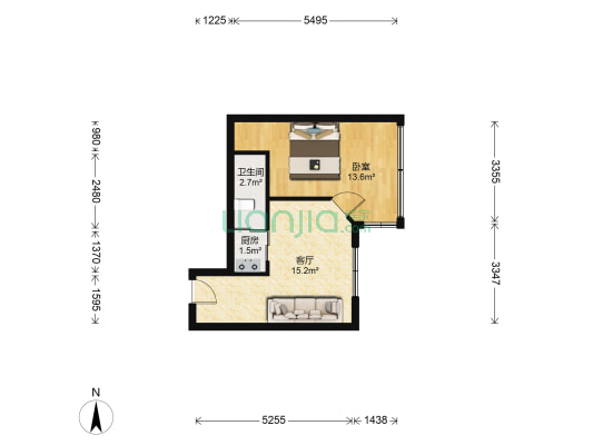 永泰路 1室1厅1卫 36平方