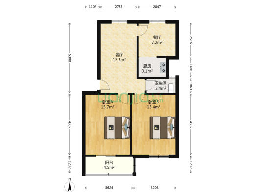 解放大道331号 2室2厅1卫 78平方