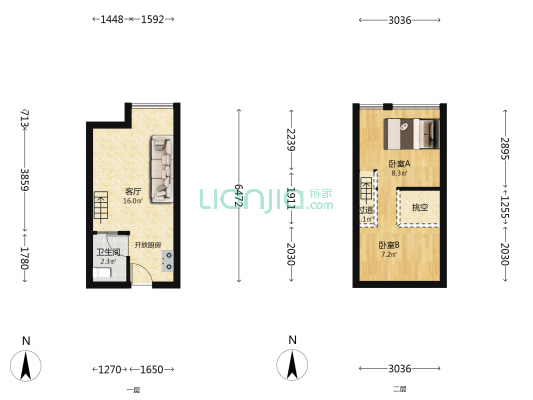 卓越江岸 2室1厅1卫 28平方