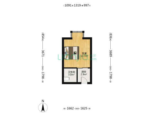 桐乡汽车商贸城 1室0厅1卫 44平方
