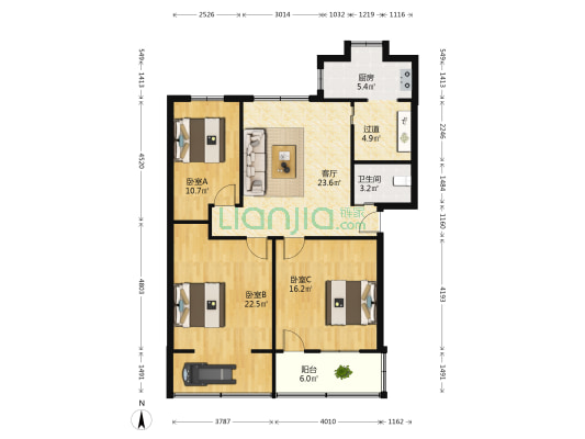 电信宿舍（东湖区文教路245号） 3室1厅1卫 105平方