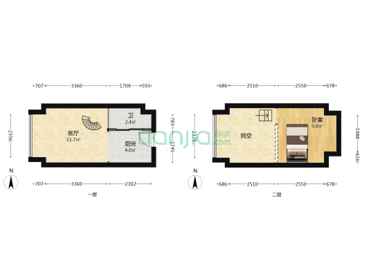 吉泰锦江大厦 1室1厅1卫 29平方