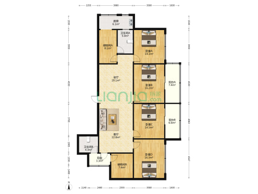 河中巷 4室2厅2卫 141平方