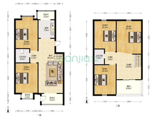 清秀园 5室1厅2卫 149平方