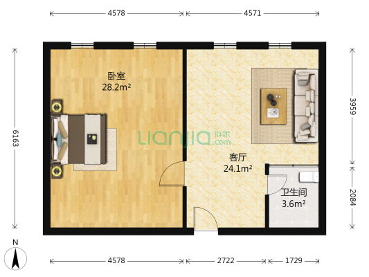 豪杰贸易广场 1室1厅1卫 74平方
