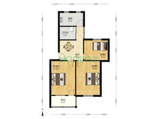 大庆新村五区 3室1厅1卫 79平方