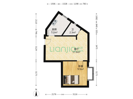 新生村 1室1厅1卫 48平方