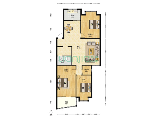 春益苑 3室1厅1卫 138平方