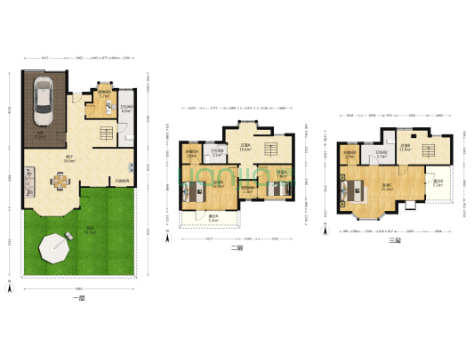 香格蔚蓝C区 3室1厅3卫 205平方