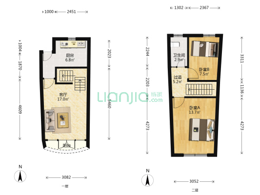 隆安大楼 2室1厅1卫 79平方