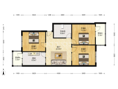 贾秀路上的三居室  满五唯一  双塔 西丁 三益-涿州粮食局东关小区户型图