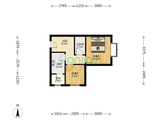 民康园 2室0厅1卫 52平方
