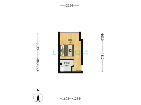 融信ICC世纪中心 1室0厅1卫 28平方
