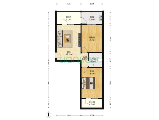 邮政七里河分公司家属楼 1室1厅1卫 65平方