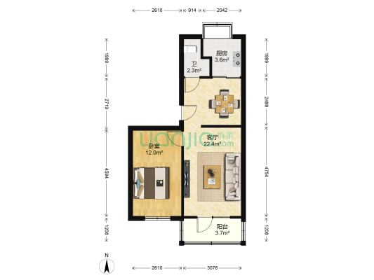 甘家巷石油家属院 1室1厅1卫 55平方