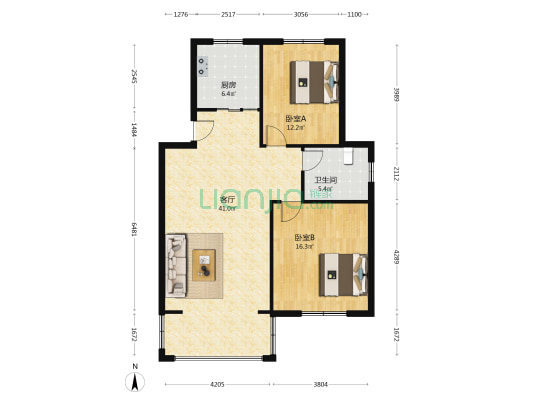 双塔路69号 2室1厅1卫 96平方