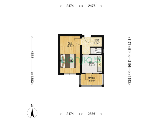 龙江小区 1室0厅1卫 31平方