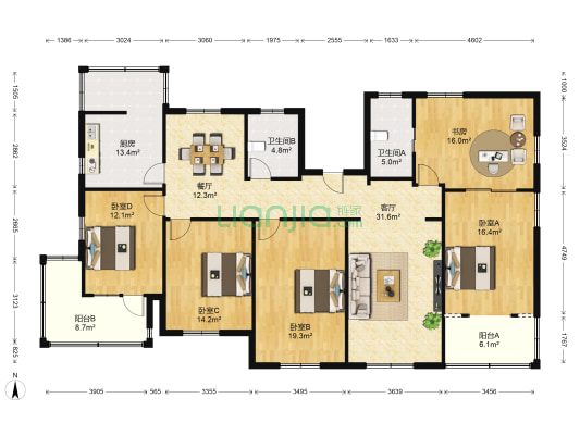东风路110号院 5室2厅2卫 205平方