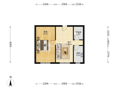 四季橙小区 1室1厅 南-涿州四季橙小区户型图