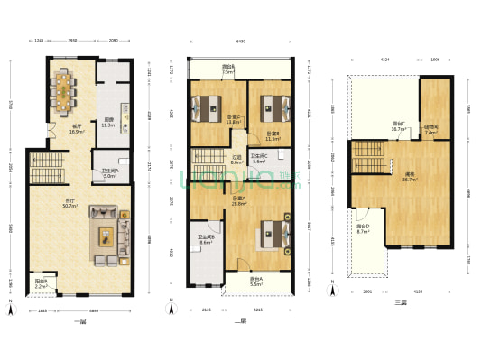 康城别墅二期 3室2厅3卫 223平方