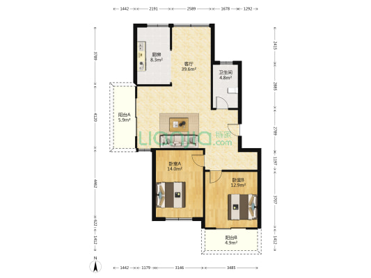 江南花园七期 2室1厅1卫 99平方