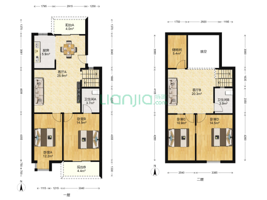 盘龙庭苑 4室2厅2卫 85平方