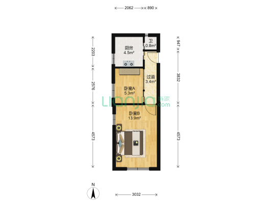金四街 2室0厅1卫 40平方