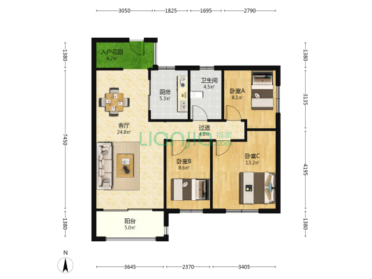 鑫远御文台2期 3室1厅1卫 99平方