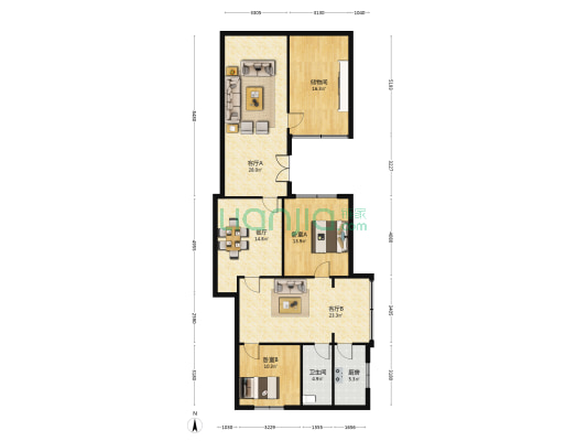 桂湖东路一巷2号 2室3厅1卫 92平方