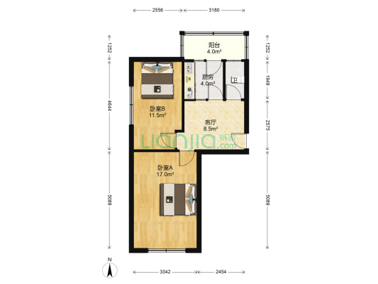 吉林大学家属楼 2室1厅1卫 59平方
