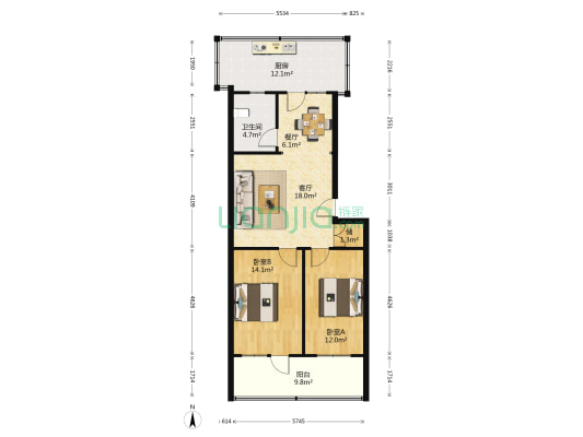 泰华街317号 2室2厅1卫 91平方