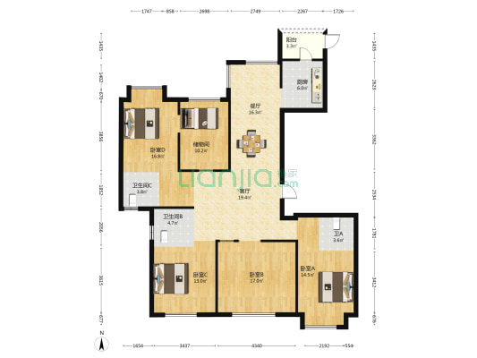 万钢外滩公馆 4室2厅3卫 136平方