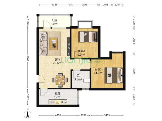 蟠龙小区 2室1厅1卫 70平方