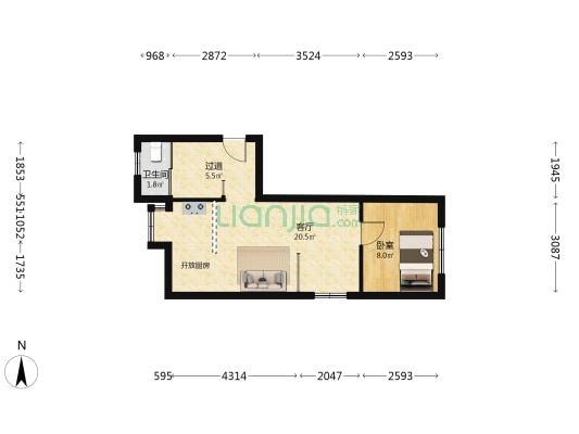 永清路9号 1室1厅1卫 41平方