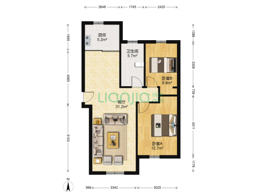 佳和新城九期 2室1厅1卫 97平方