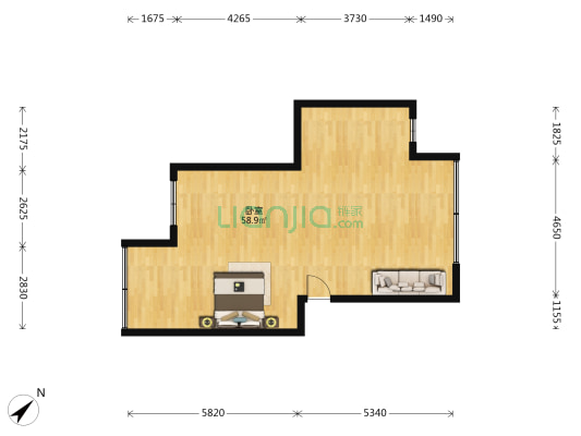 竹丝岗四马路 1室0厅0卫 62平方