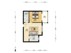 强舜铭铖 1室1厅 东-涿州强舜铭铖户型图