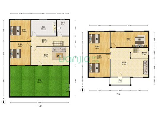 孙庄二组 5室2厅1卫 208平方