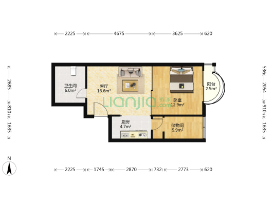 天蕴大厦 1室1厅1卫 67平方