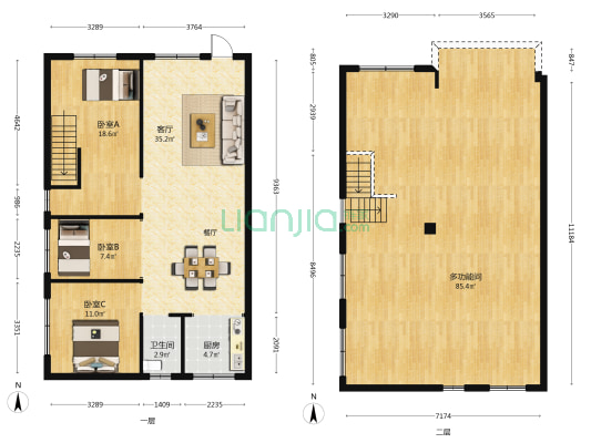 勤农巷 4室1厅1卫 89平方